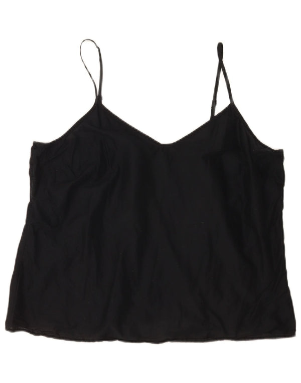 Marks & Spencer Womens Cami Top UK 16 Large  Black Cotton