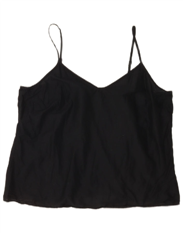 Marks & Spencer Womens Cami Top UK 16 Large  Black Cotton