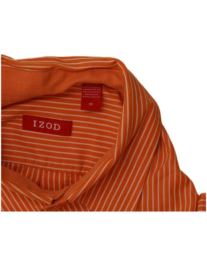 Izod Mens Shirt Medium Orange Pinstripe