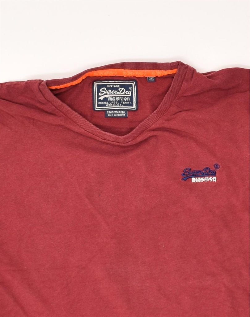 SUPERDRY Mens Graphic T-Shirt Top Medium Burgundy Cotton | Vintage Superdry | Thrift | Second-Hand Superdry | Used Clothing | Messina Hembry 