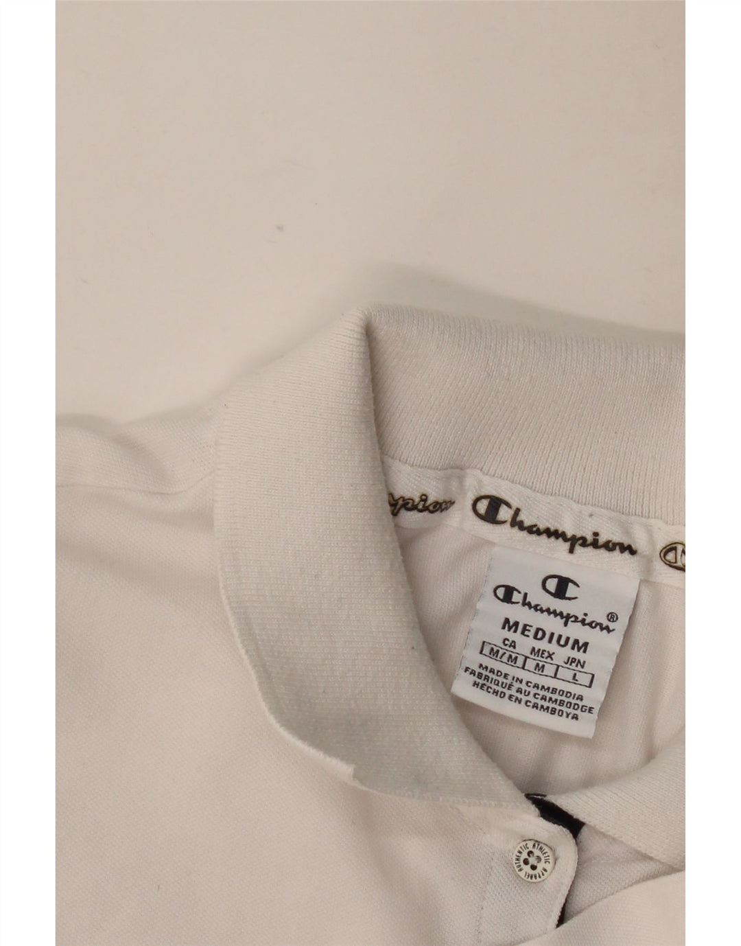 Champion Womens Polo Shirt UK 12 Medium White