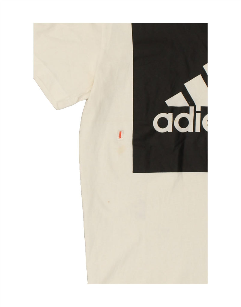 ADIDAS Mens Graphic T-Shirt Top Medium Off White Cotton | Vintage Adidas | Thrift | Second-Hand Adidas | Used Clothing | Messina Hembry 