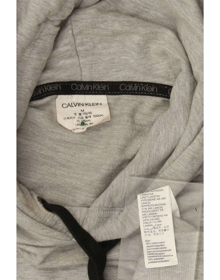 Calvin Klein Mens Graphic Hoodie Jumper Medium Grey Flecked Cotton
