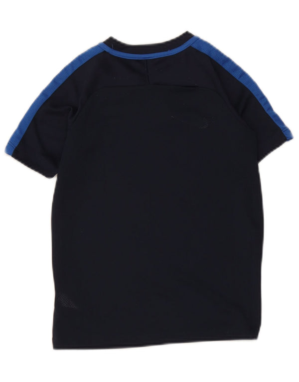 Nike Boys Dri Fit T-Shirt Top 6-7 Years XS Navy Blue Colourblock Polyester