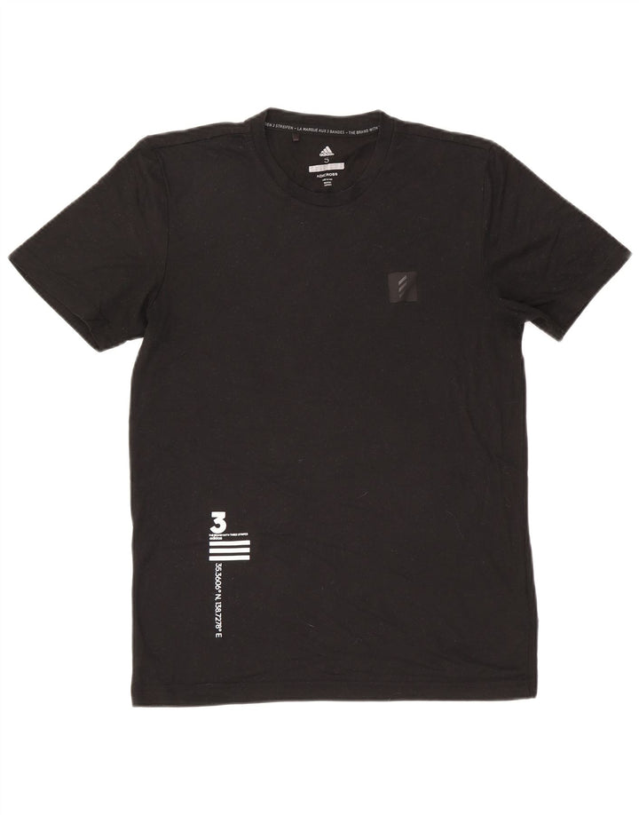 Adidas Mens Graphic T-Shirt Top Small Black Polyester