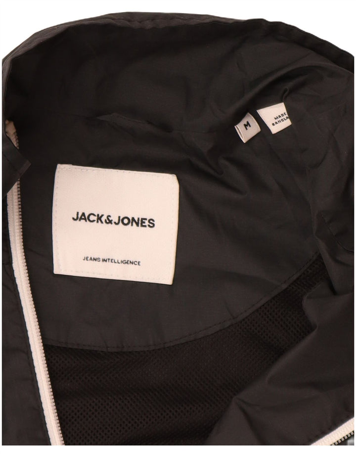 Jack & Jones Mens Tracksuit Top Jacket Medium Black Polyester
