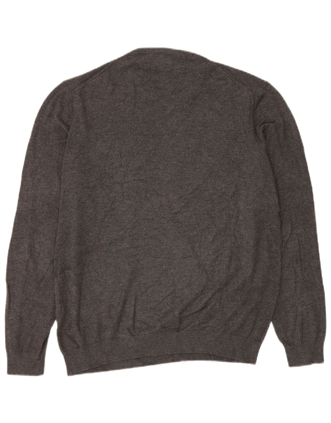 ZARA Mens V-Neck Jumper Sweater Medium Grey Viscose