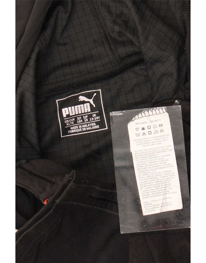 Puma Boys Hooded Zip Neck Pullover Tracksuit Top 13-14 Years Black