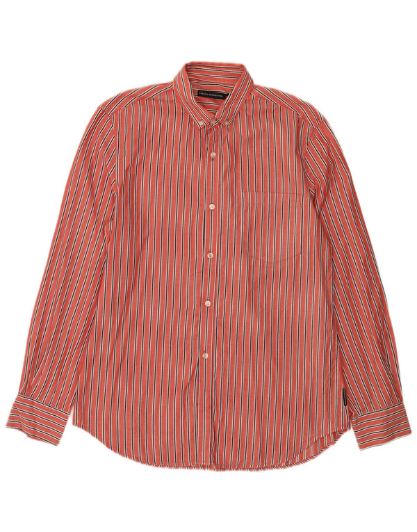 FRENCH CONNECTION Mens Shirt Medium Red Striped Cotton