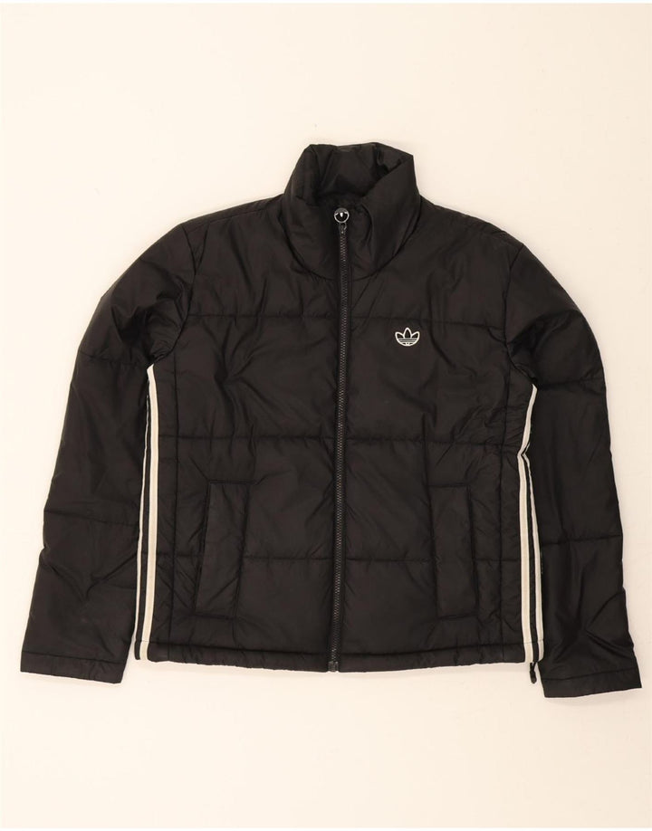 ADIDAS Womens Oversized Padded Jacket UK 8 Small Black Polyester Vintage Adidas and Second-Hand Adidas from Messina Hembry 