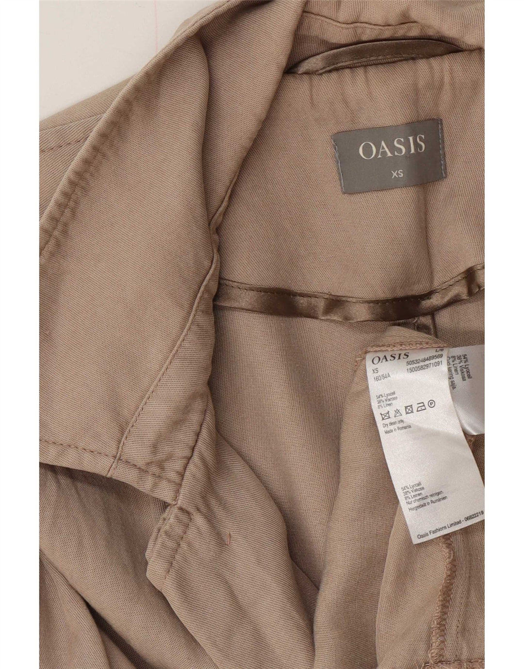 Oasis Womens Trench Coat UK 6 XS Grey Lyocell