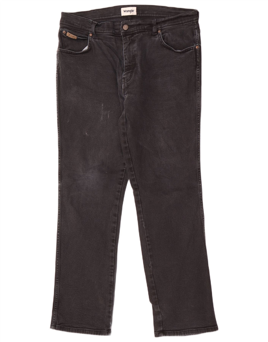 Wrangler Mens Texas Straight Jeans W36 L32 Black Cotton