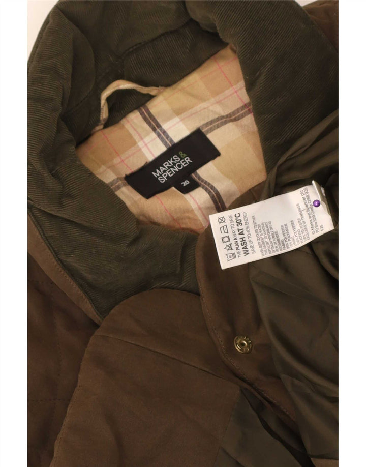Marks & Spencer Womens Quilted Jacket UK 20 2XL Khaki Polyester