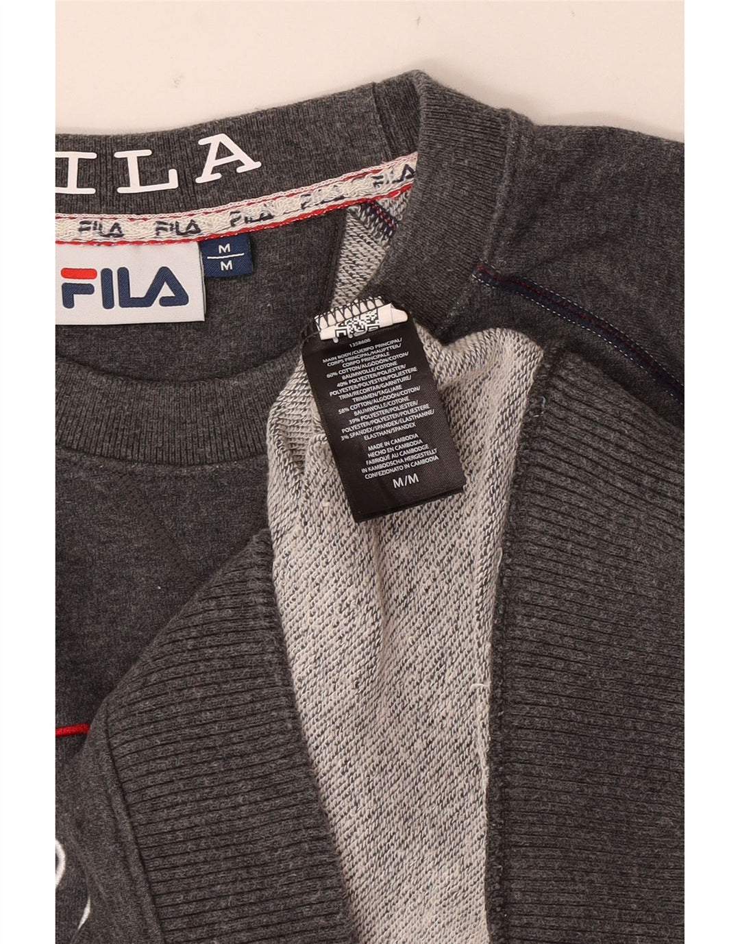 Fila Mens Graphic Sweatshirt Jumper Medium Grey Cotton