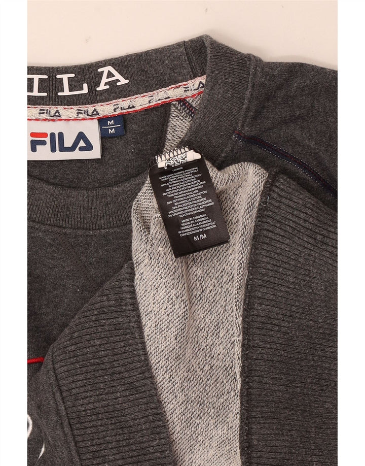 Fila Mens Graphic Sweatshirt Jumper Medium Grey Cotton