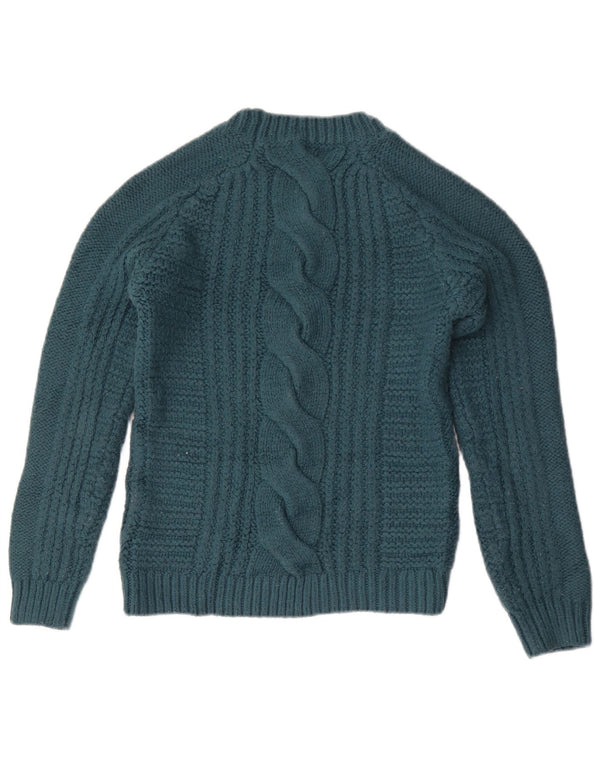 Fat Face Womens Crew Neck Jumper Sweater UK 6 XS Green Acrylic