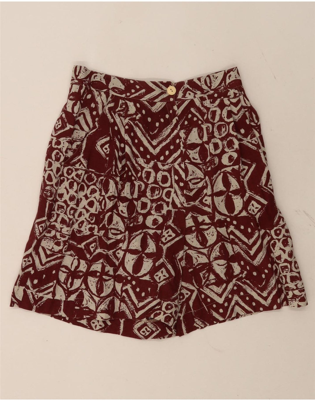 Marcello Cioni Womens Chino Shorts IT 44 Medium W26 Brown Geometric