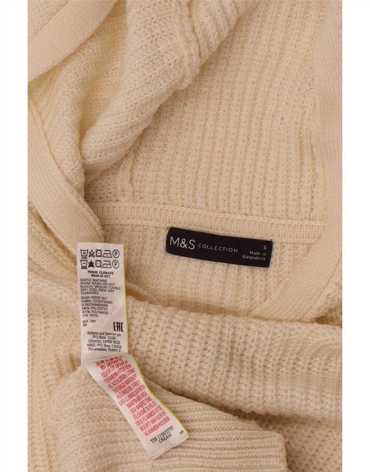 Marks & Spencer Womens Hooded Jumper Sweater UK 10 Small Off White