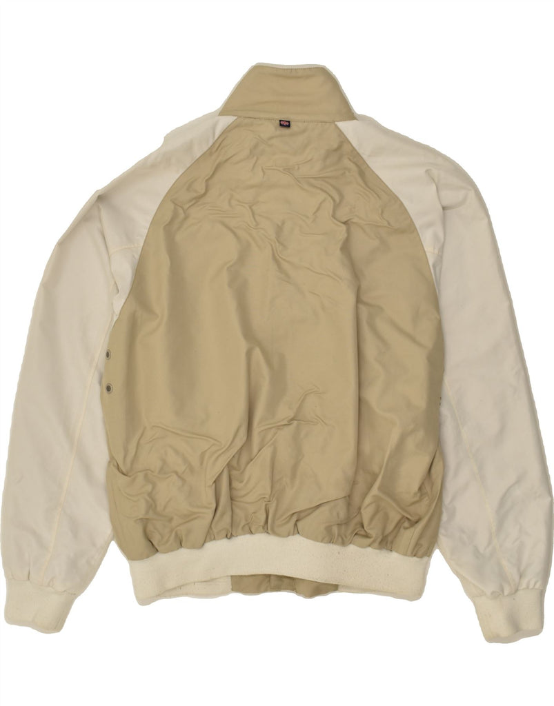 HENRI LLOYD Womens Graphic Loose Fit Bomber Jacket UK 14 Medium Beige | Vintage Henri Lloyd | Thrift | Second-Hand Henri Lloyd | Used Clothing | Messina Hembry 