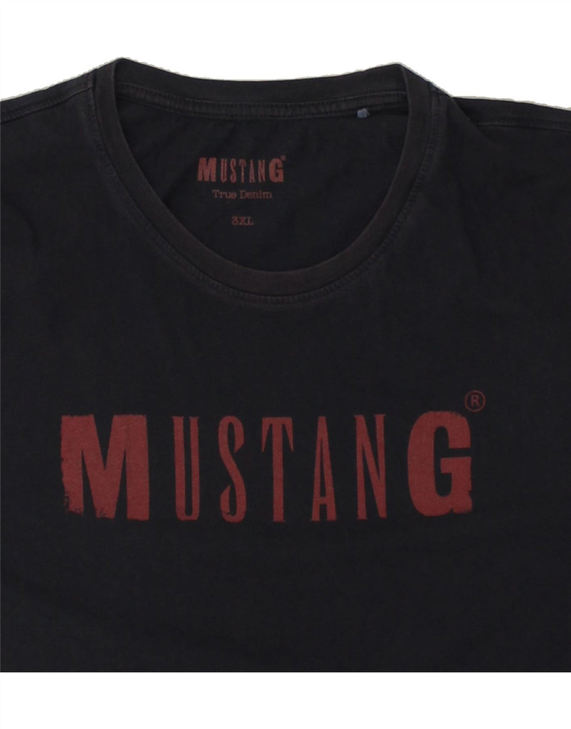 MUSTANG Mens Graphic T-Shirt Top 3XL Navy Blue Cotton | Vintage Mustang | Thrift | Second-Hand Mustang | Used Clothing | Messina Hembry 