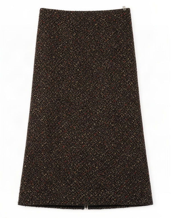 Viyella Womens Maxi Skirt UK 10 Small W28 Brown Flecked Wool