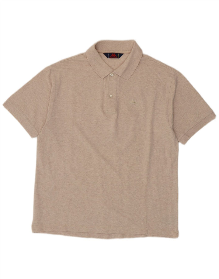 Kappa Mens Polo Shirt XL Beige Cotton