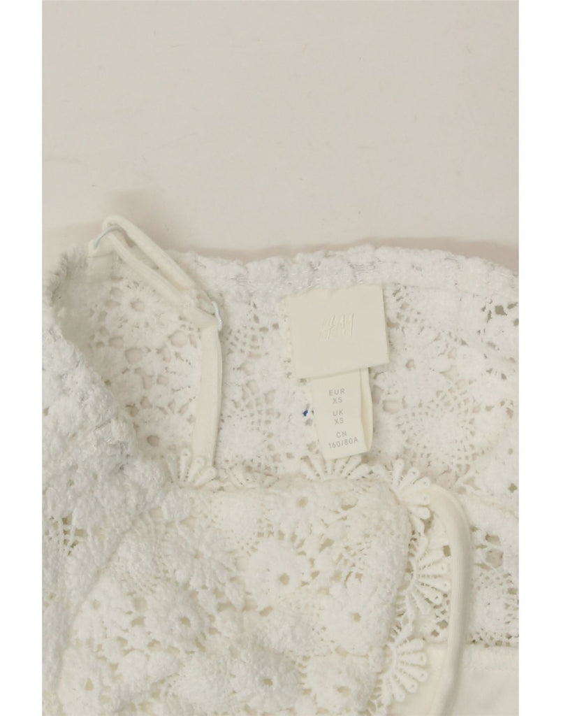 H&M Womens Bodysuit UK 6 XS White Polyester Vintage H&M and Second-Hand H&M from Messina Hembry 