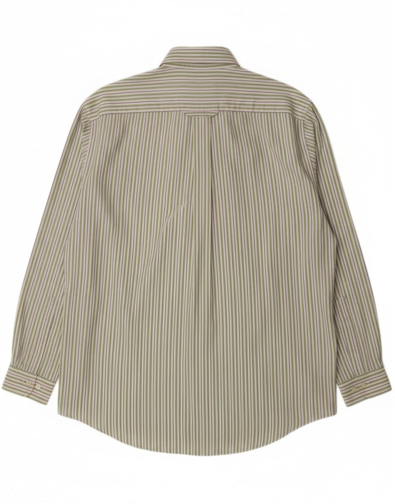 BROOKS BROTHERS Mens 346 Shirt Large Green Striped Cotton Vintage Brooks Brothers and Second-Hand Brooks Brothers from Messina Hembry 