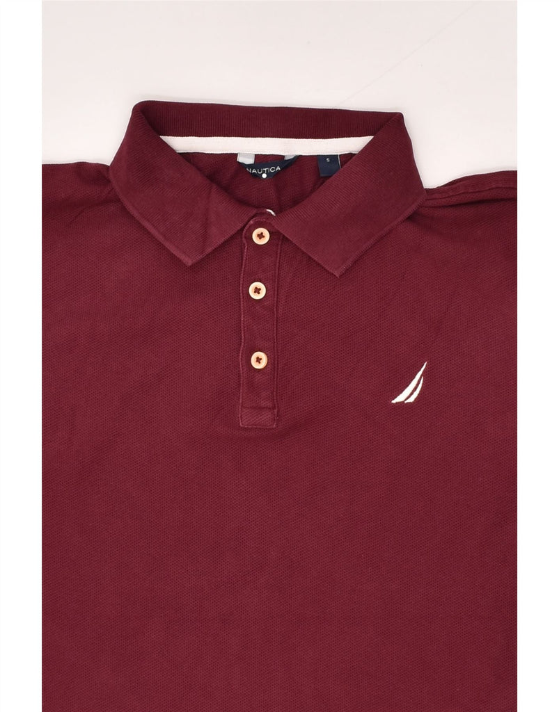 NAUTICA Mens Polo Shirt Small Burgundy Cotton | Vintage Nautica | Thrift | Second-Hand Nautica | Used Clothing | Messina Hembry 