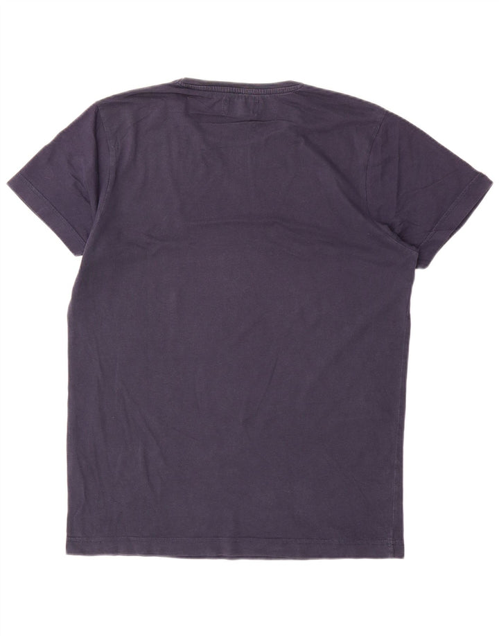 Jack & Jones Mens Graphic T-Shirt Top Medium Navy Blue Cotton