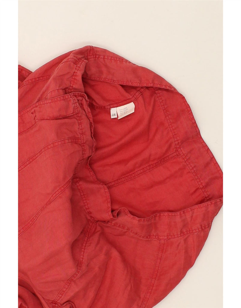 VINTAGE Womens Bomber Jacket IT 46 Large Red Linen | Vintage Vintage | Thrift | Second-Hand Vintage | Used Clothing | Messina Hembry 