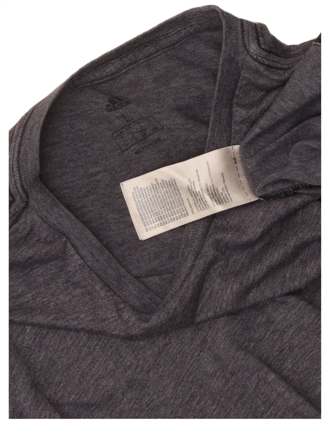 Adidas Mens T-Shirt Top Large Navy Blue Flecked Polyester