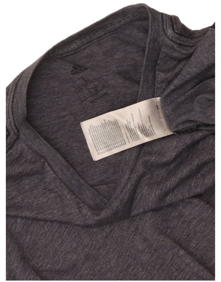 Adidas Mens T-Shirt Top Large Navy Blue Flecked Polyester