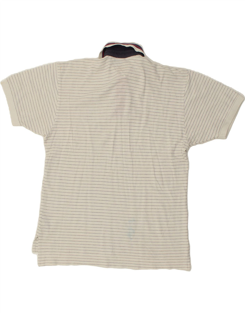 TOMMY HILFIGER Mens Polo Shirt Small Grey Striped Cotton | Vintage Tommy Hilfiger | Thrift | Second-Hand Tommy Hilfiger | Used Clothing | Messina Hembry 