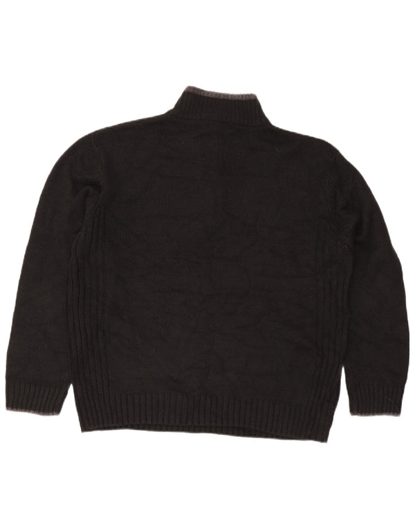 Pierre Cardin Mens Zip Neck Jumper Sweater XL Black Acrylic