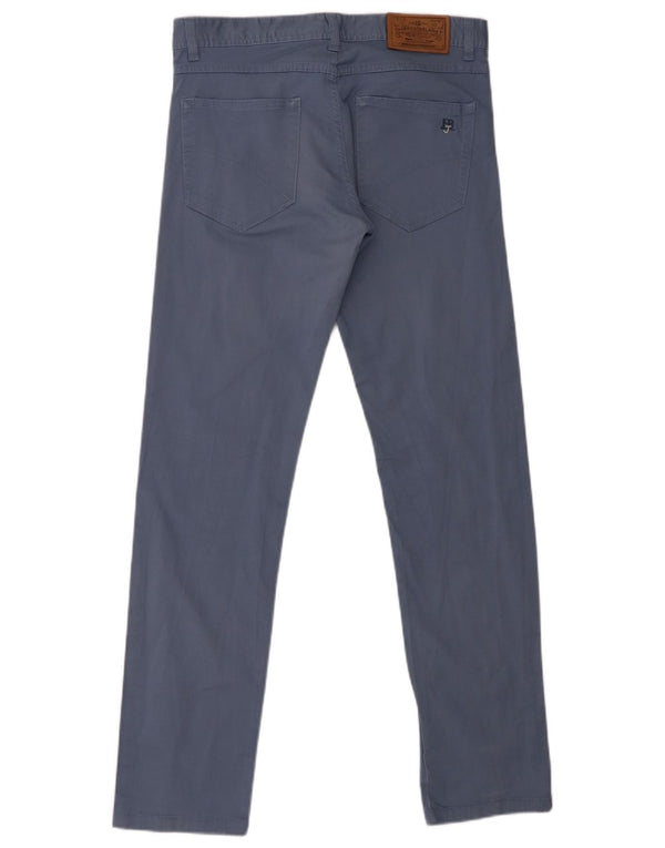 Harmont & Blaine Womens Slim Casual Trousers W32 L31 Blue Cotton