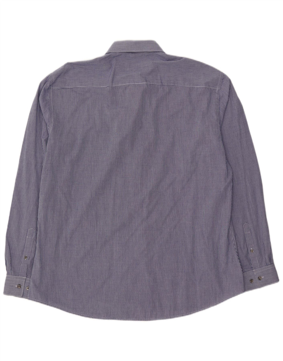 FRENCH CONNECTION Mens Shirt 2XL Navy Blue Check Cotton