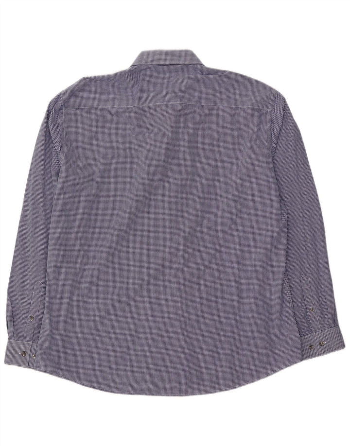 FRENCH CONNECTION Mens Shirt 2XL Navy Blue Check Cotton
