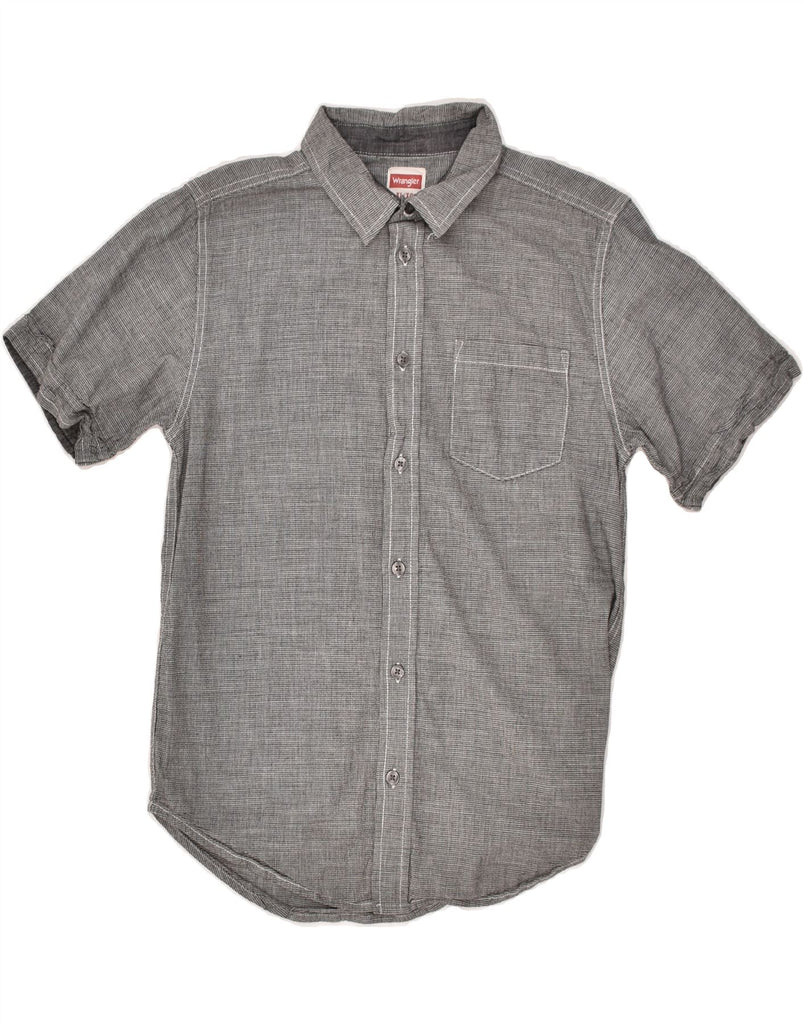 WRANGLER Boys Short Sleeve Shirt 14-15 Years XL Grey Cotton | Vintage Wrangler | Thrift | Second-Hand Wrangler | Used Clothing | Messina Hembry 