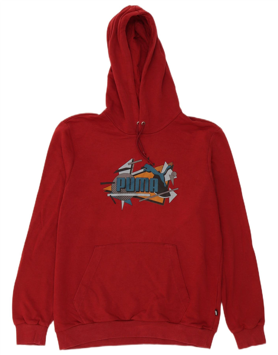 Puma Mens Graphic Hoodie Jumper Medium Burgundy