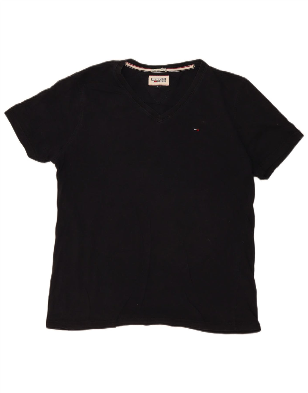 Tommy Hilfiger Mens T-Shirt Top Large Black Cotton