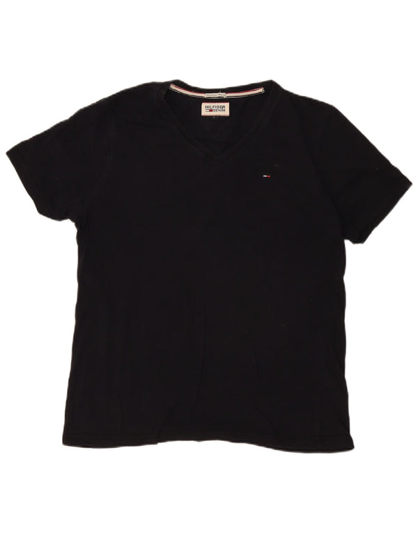 Tommy Hilfiger Mens T-Shirt Top Large Black Cotton