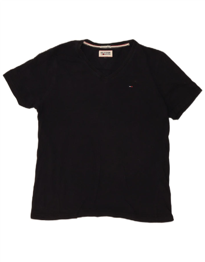 Tommy Hilfiger Mens T-Shirt Top Large Black Cotton