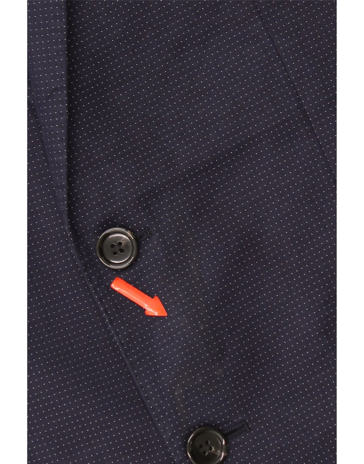 J. Crew Mens Ludlow 2 Button Blazer Jacket UK 36 Small Navy Blue Spotted