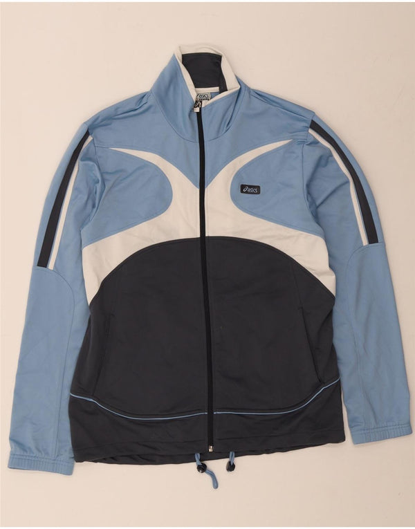 Asics Mens Tracksuit Top Jacket Large Blue Colourblock
