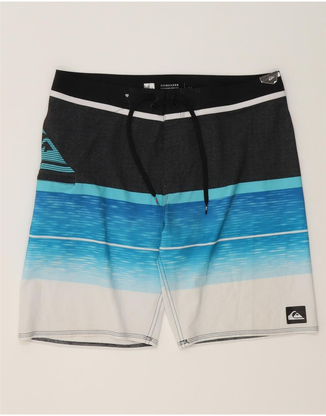 Quiksilver Mens Graphic Swimming Shorts Large Multicoloured Striped