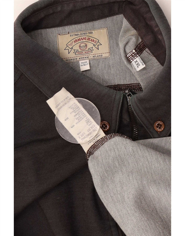 Armani Jeans Mens Shirt 2XL Brown Wool