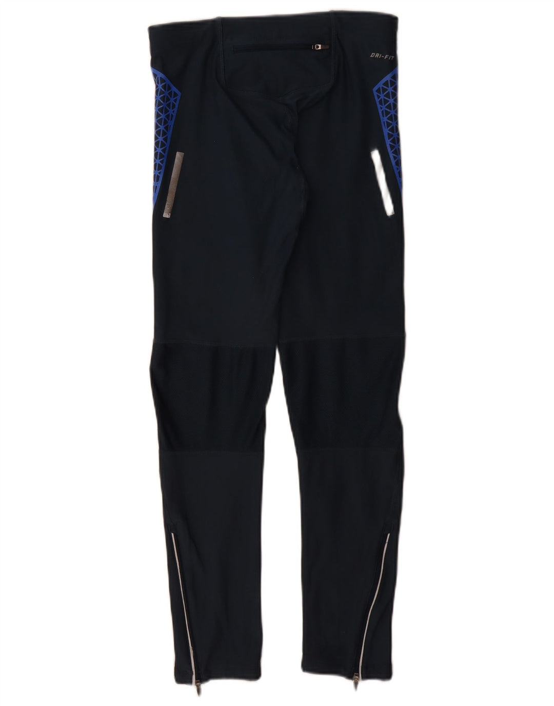 Nike Womens Dri Fit Leggings UK 8 Small Navy Blue Geometric Polyester