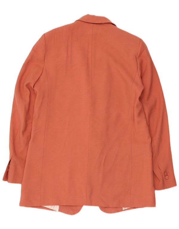 Zara Womens Open Blazer Jacket UK 10 Small Orange Acetate