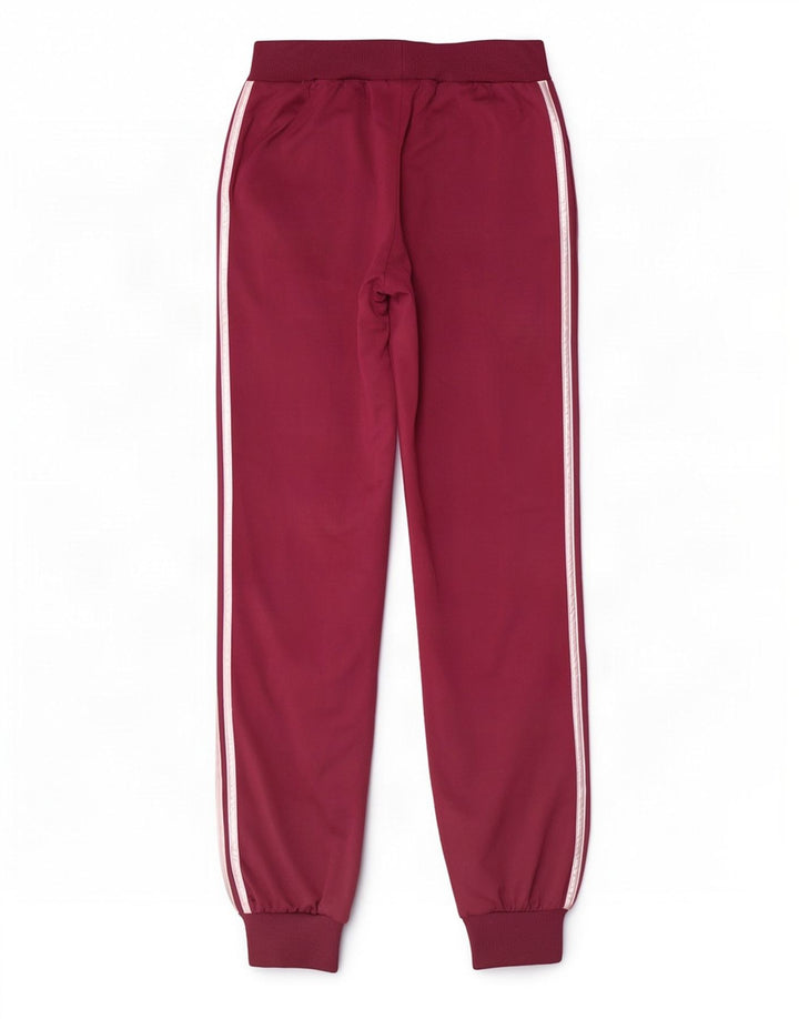 Adidas Womens Tracksuit Trousers Joggers UK 16 Large Maroon Polyester